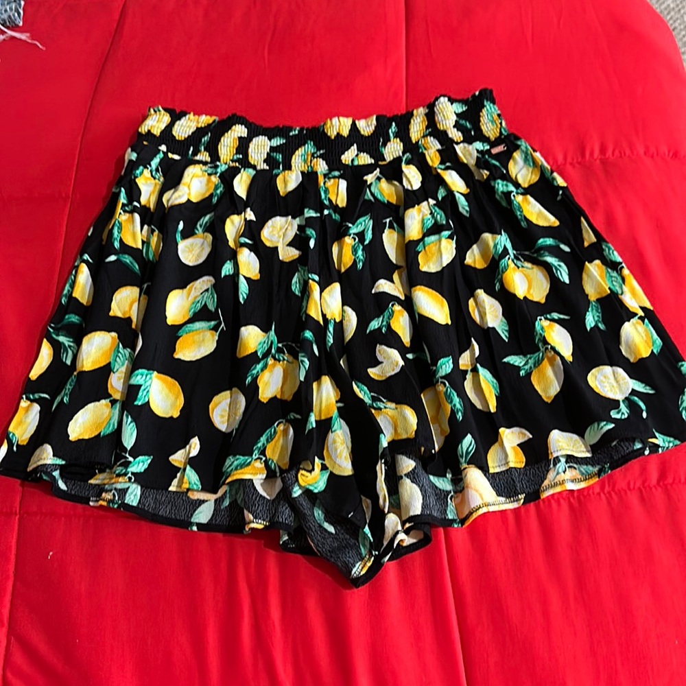 VS PINK Black Shorts with lemons